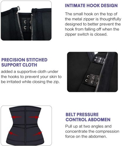 Cintura dimagrante in lattice Jsculpt da donna con cerniera e due cinturini