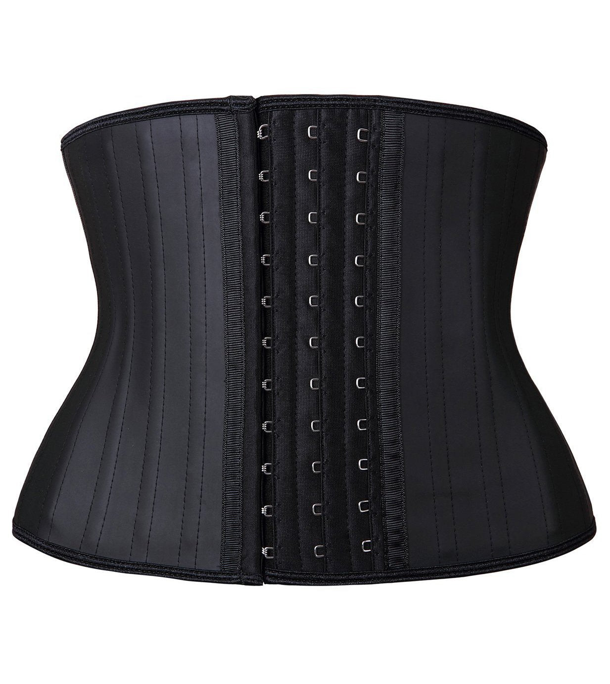  Women Latex Short Torso Waist Trainer 25 Steel Bones 3 Row Hooks