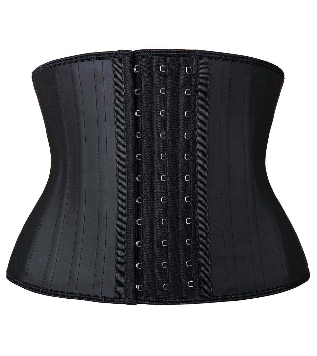 YIANNA Women Latex Short Torso Waist Trainer 25 Steel Bones 3 Row Hook