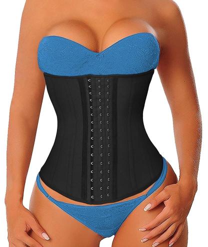  Women Latex Long Torso Waist Trainer Sports Girdle 17 Steel Bones 3 Row Hooks