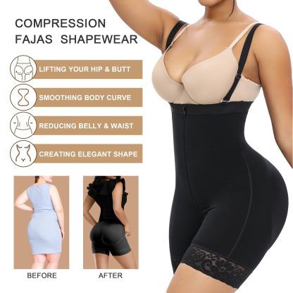  Shapewear for Women Tummy Control Fajas Colombianas Post Surgery Body Shaper Open Bust Bodysuit…