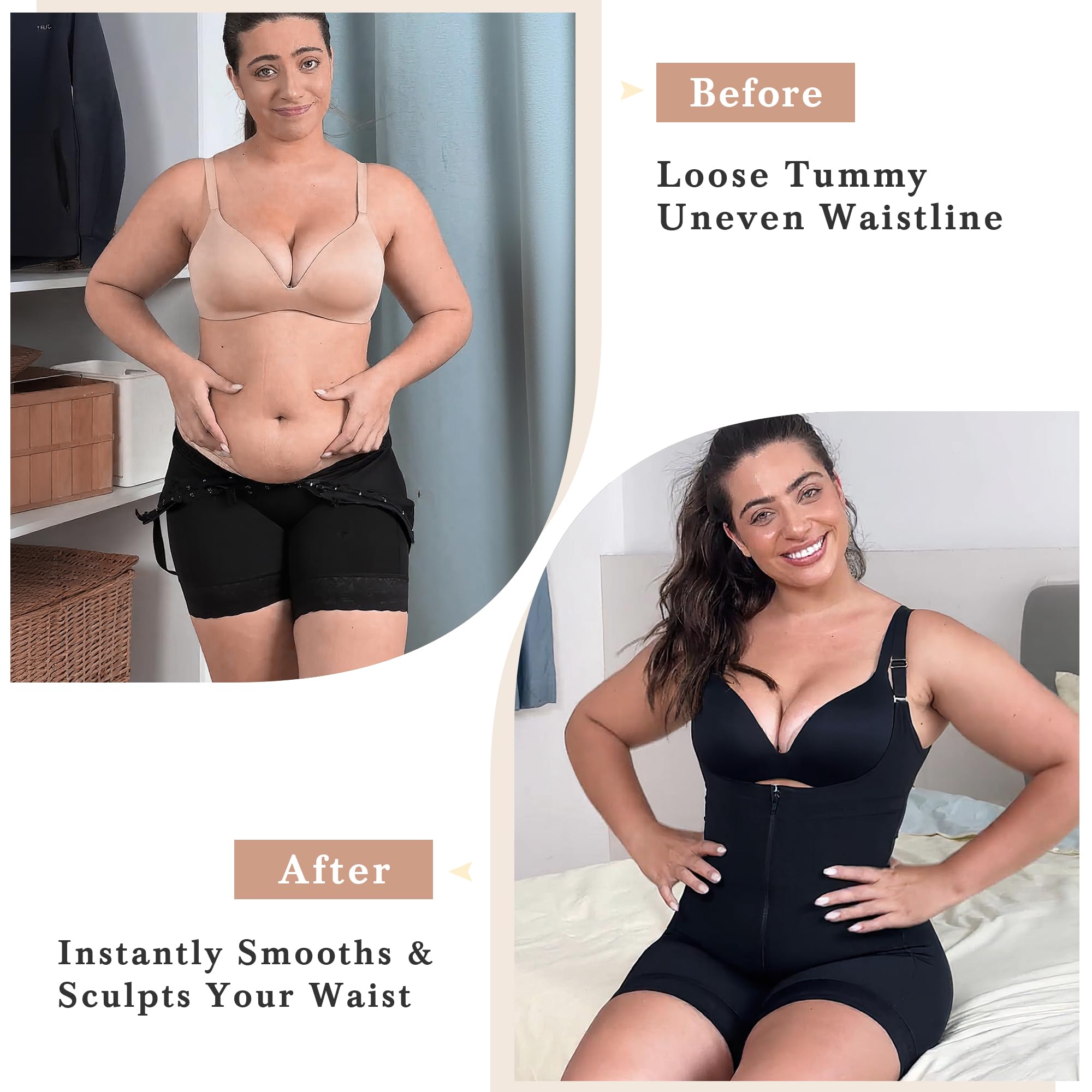  Fajas Colombianas Shapewear for Women Postpartum Tummy Control Body Shaper Butt Lifter Bodysuit