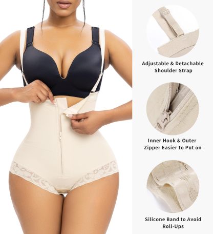  Fajas Colombianas Postparto Shapewear for Women Tummy Control High Compression Body Shaper with Hook Crotch