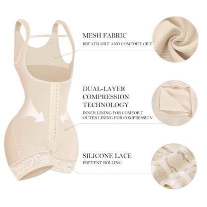  Fajas Colombianas Moldeadoras Shapewear Tummy Control for Women Butt Lifter with Zipper Crotch Faja Body Shaper