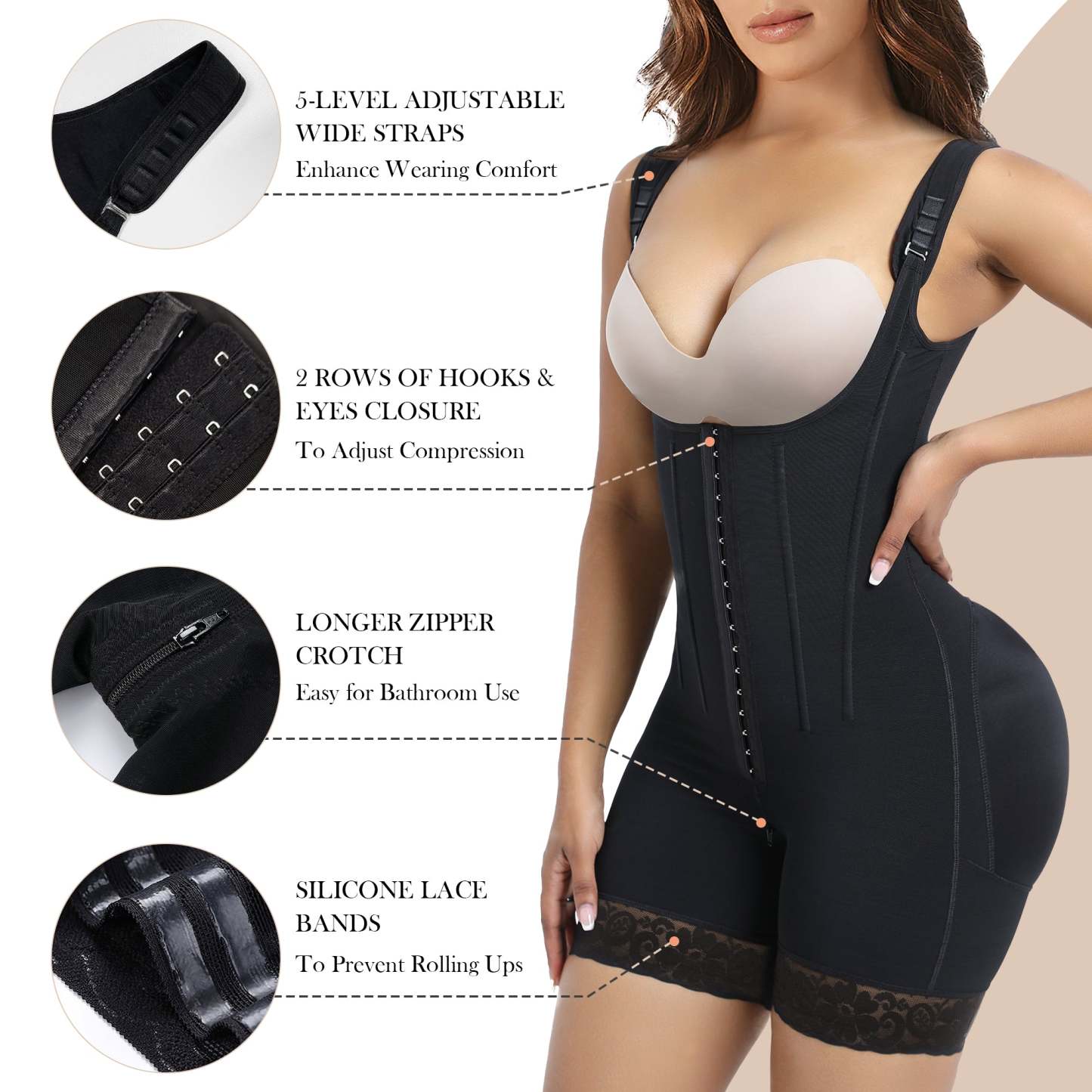  Fajas Colombianas Moldeadoras Shapewear Tummy Control Body Shaper Postpartum Butt Lift Compression Garment with Steel Bones