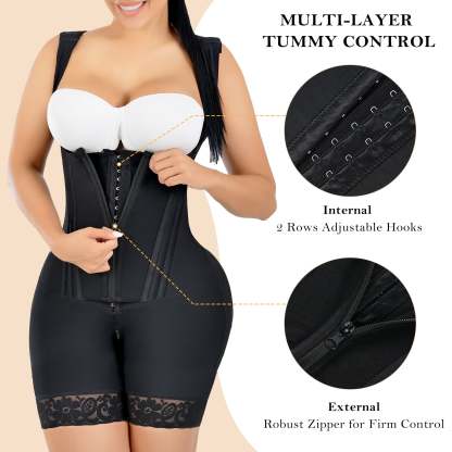  Fajas Colombianas Postpartum Shapewear for Women Tummy Control Butt Lifter Body Shaper with Zipper and Hooks
