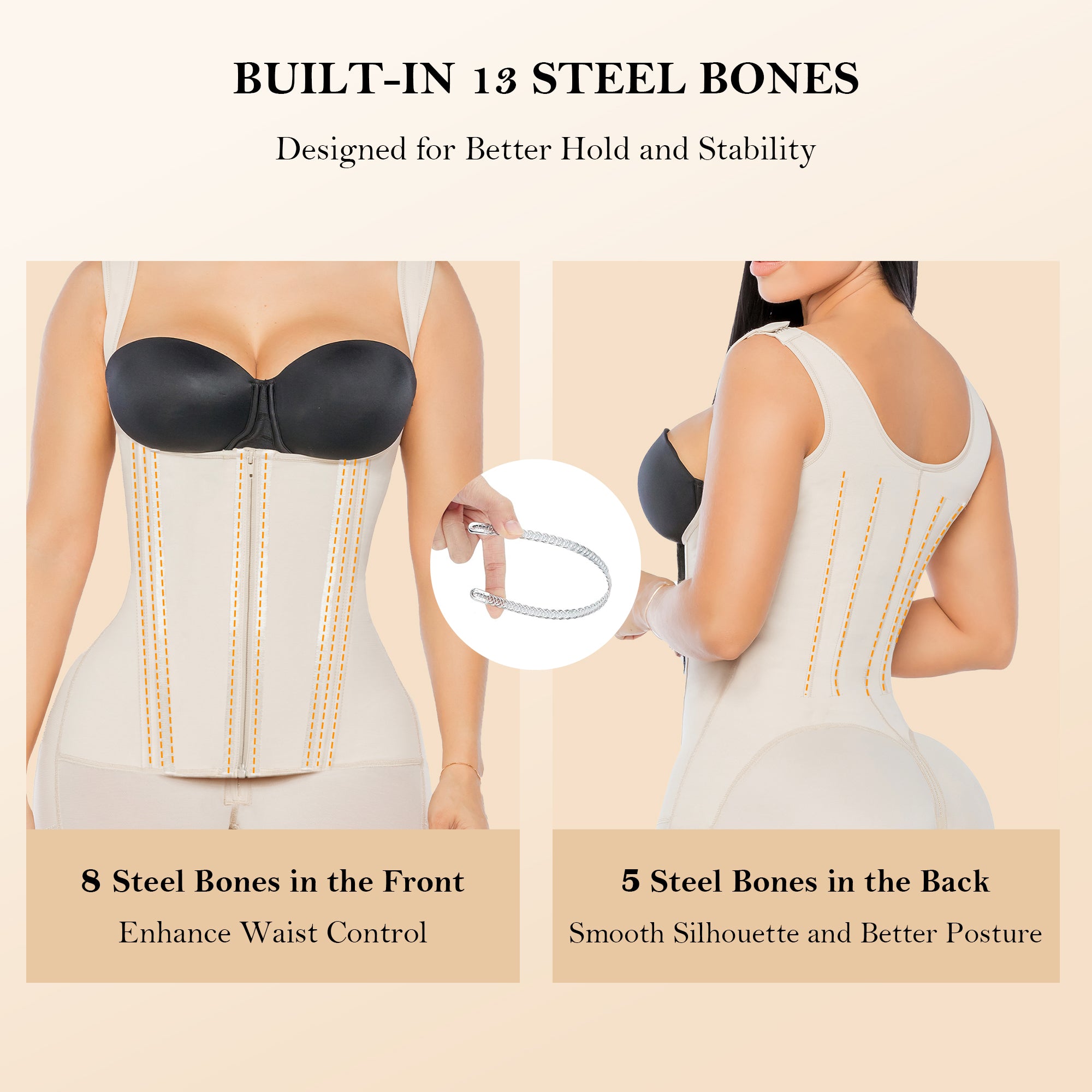  Fajas Colombianas Postpartum Shapewear for Women Tummy Control Butt Lifter Body Shaper with Zipper and Hooks