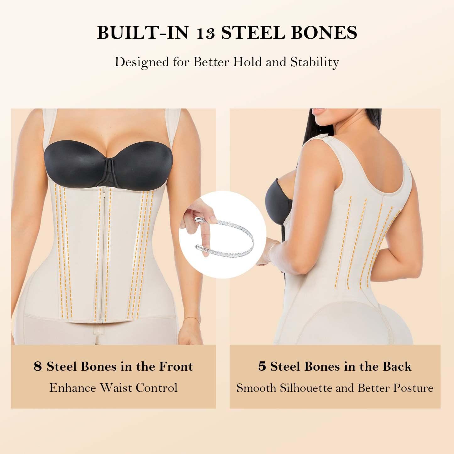  Fajas Colombianas Postpartum Shapewear for Women Tummy Control Butt Lifter Body Shaper with Zipper and Hooks