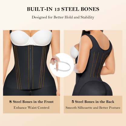  Fajas Colombianas Postpartum Shapewear for Women Tummy Control Butt Lifter Body Shaper with Zipper and Hooks