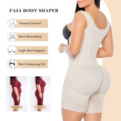  Fajas Colombianas Postpartum Shapewear for Women Tummy Control Butt Lifter Body Shaper with Zipper and Hooks