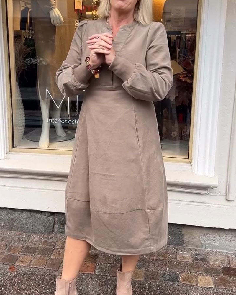 Abitino casual retro a maniche lunghe