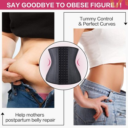 Cintura dimagrante in lattice da donna, 25 stecche in acciaio, 4 file di ganci