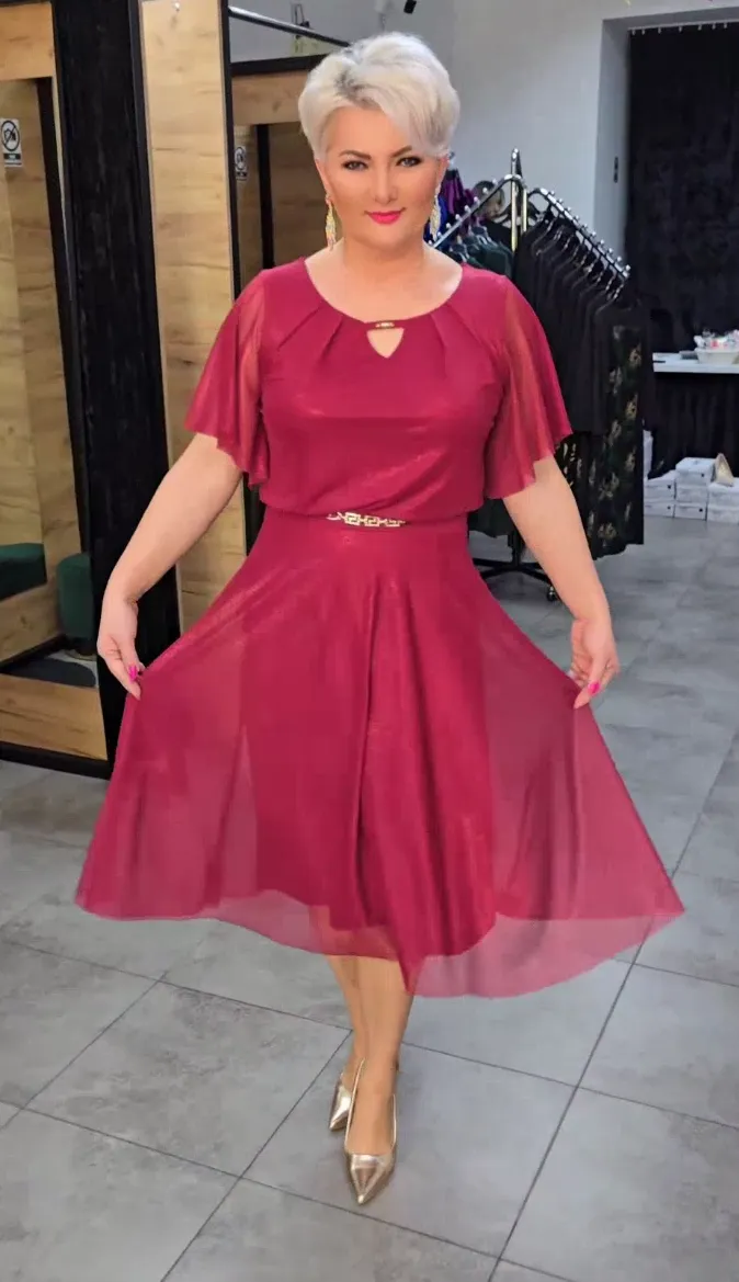 Abito elegante con doppia balza