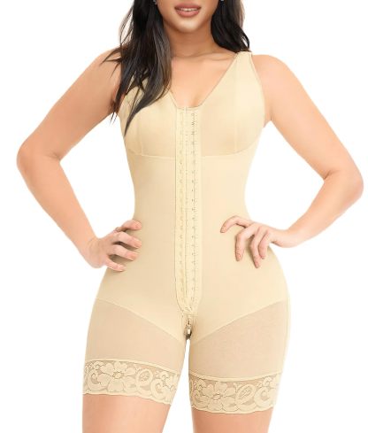  Fajas Colombianas Shapewear for Women Tummy Control Post Surgery Full Body Shaper Butt Lifter with Zipper Crotch