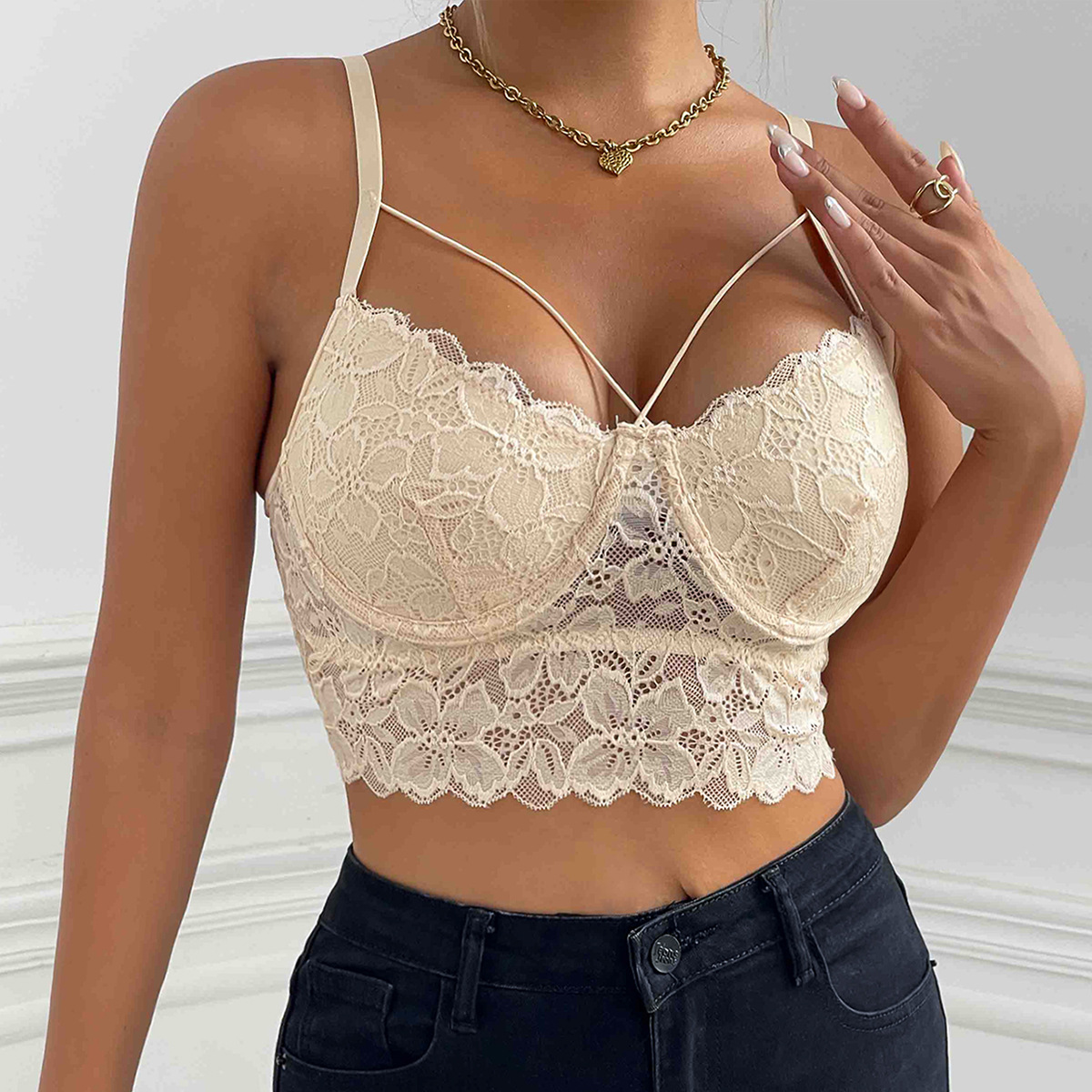 Canotta modellante in pizzo