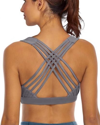  Sports Bras for Women - Strappy Sports Bra Padded for Yoga, Running, Fitness - Athletic Gym Tops