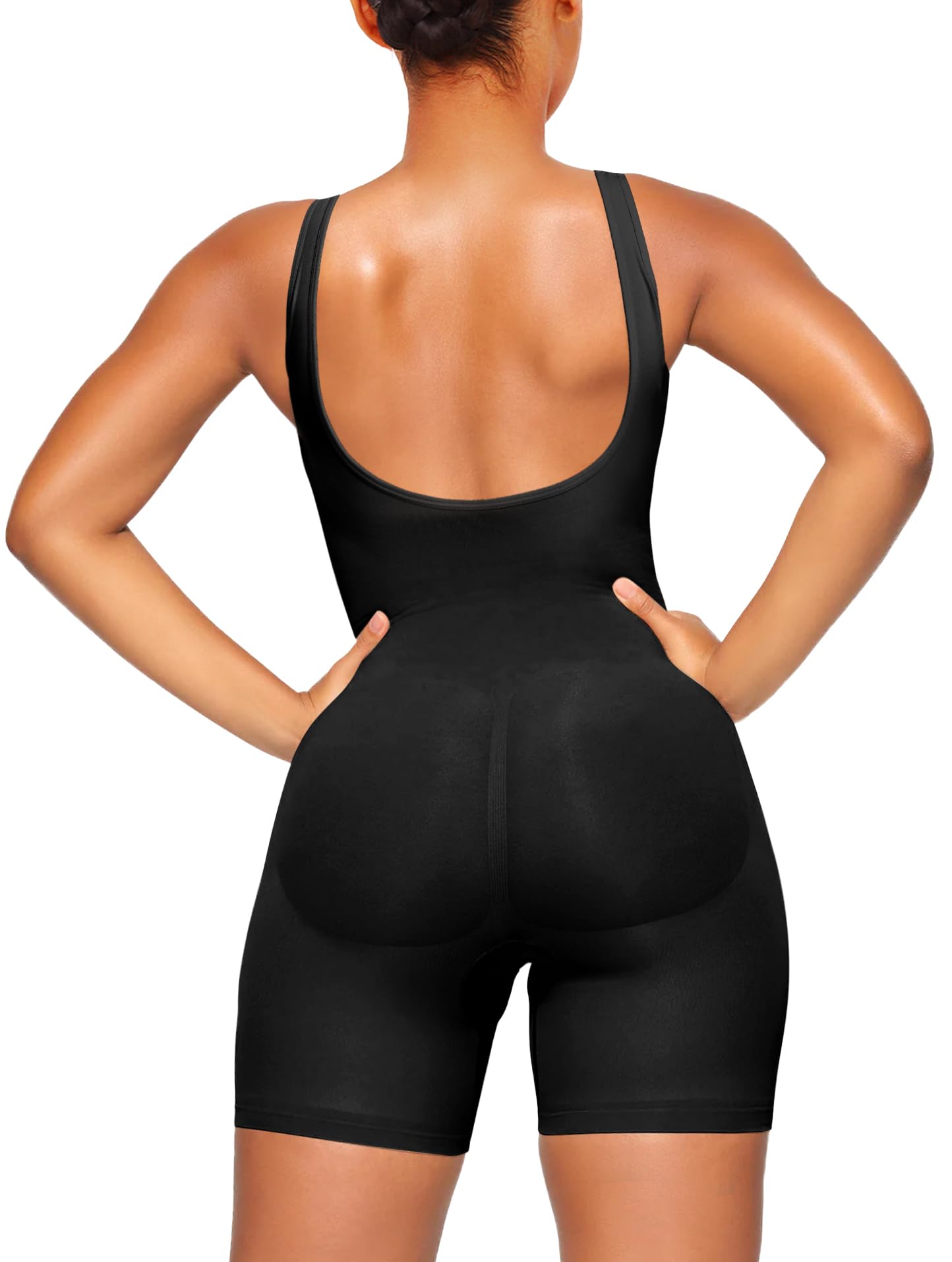  Shapewear Bodysuit for Women Tummy Control Scoop Neck Mid Thigh Sculpting Body Shaper