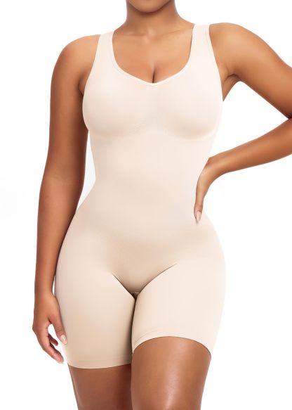  Shapewear Bodysuit for Women Tummy Control Scoop Neck Mid Thigh Sculpting Body Shaper