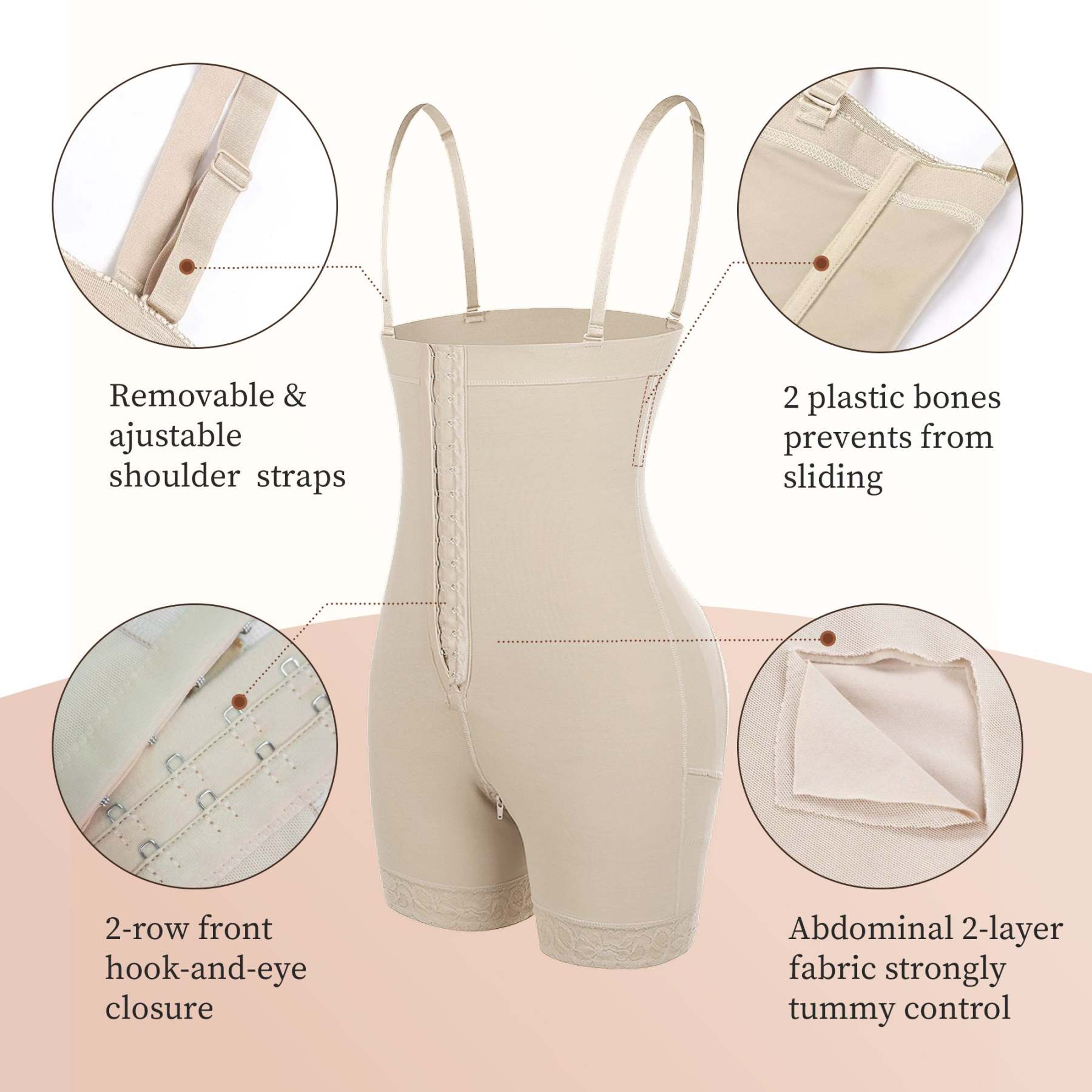  Fajas Colombianas Shapewear for Women Tummy Control Body Shaper Butt Lifter with Zipper Crotch