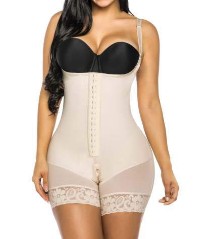  Fajas Colombianas Shapewear for Women Tummy Control Post Surgery Compression Garment with Zipper Crotch