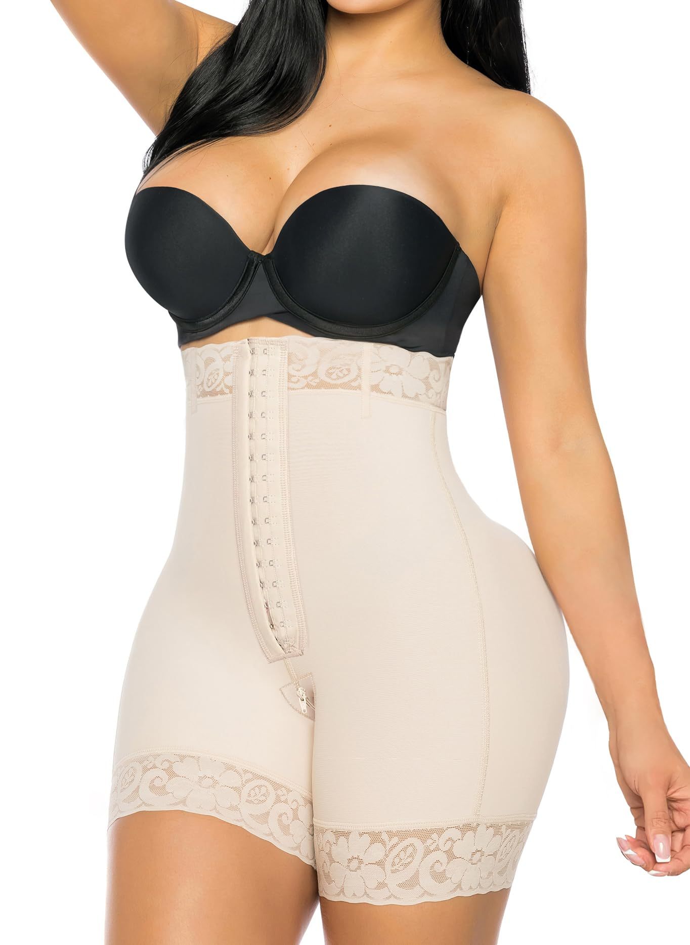  Tummy Control Shapewear for Women Fajas Colombianas Body Shaper Shorts with Zipper Crotch