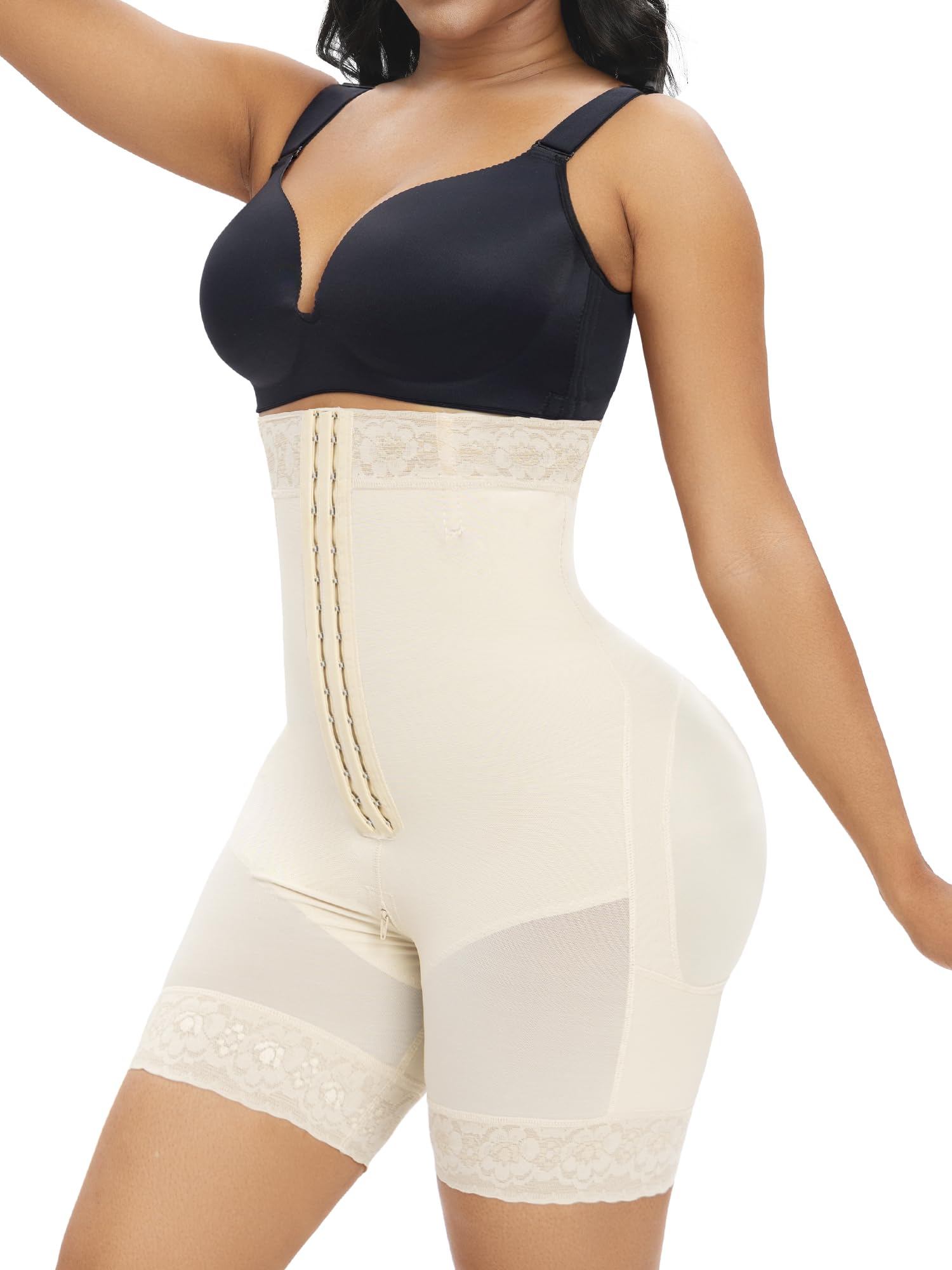  Tummy Control Shapewear for Women Fajas Colombianas Body Shaper Shorts with Zipper Crotch