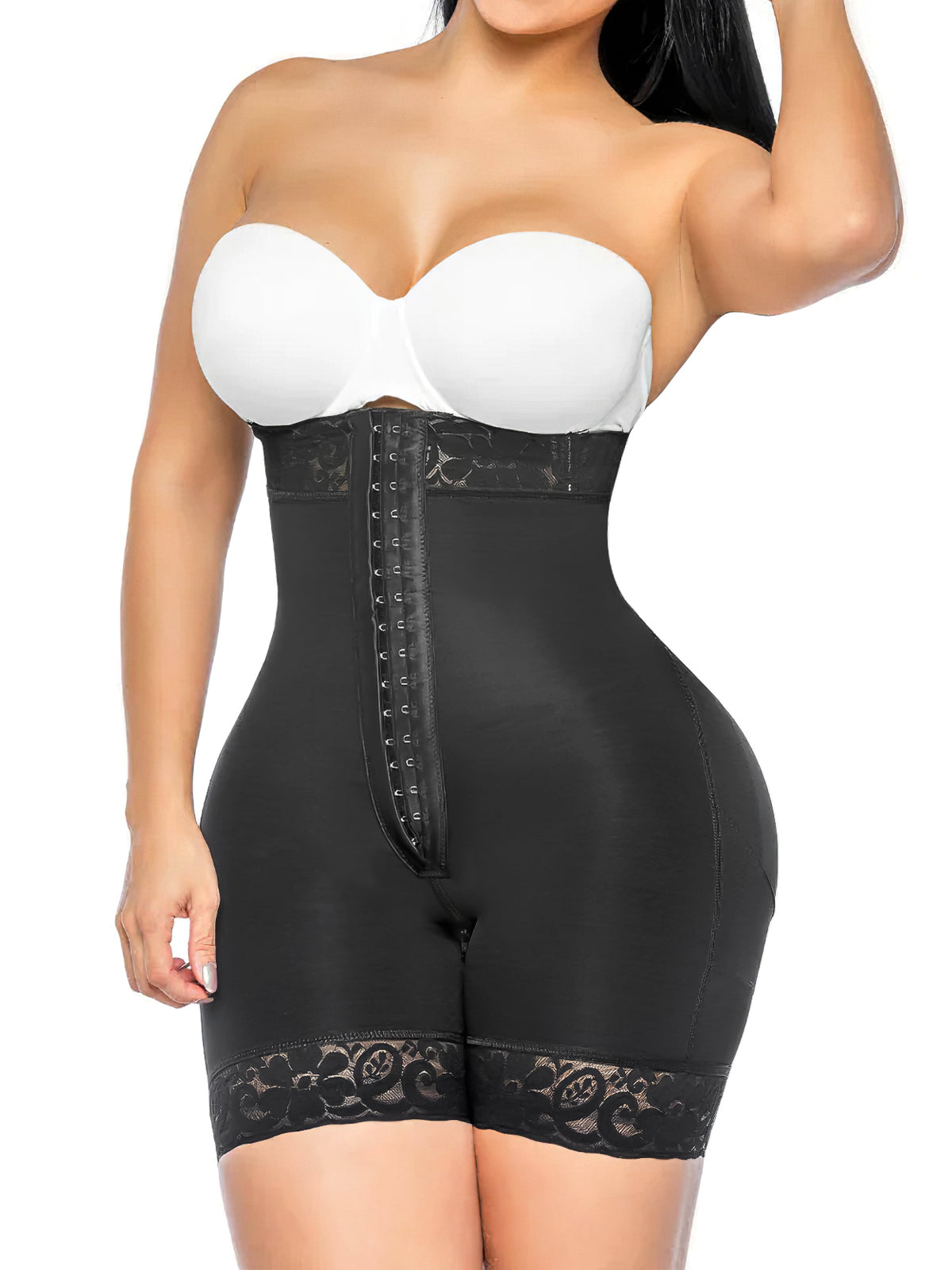  Tummy Control Shapewear for Women Fajas Colombianas Body Shaper Shorts with Zipper Crotch
