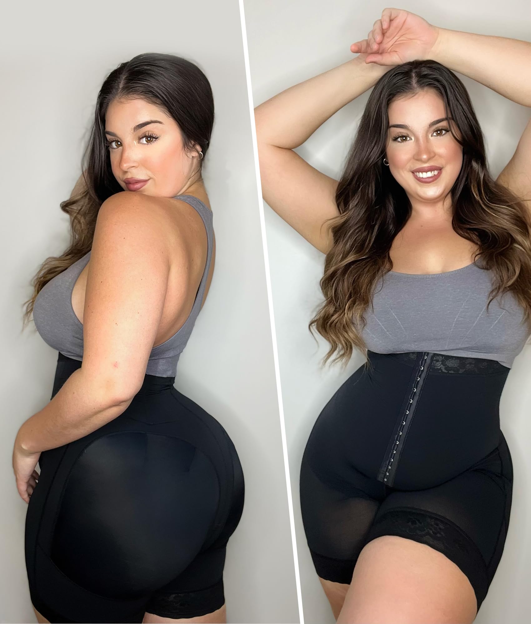  Tummy Control Shapewear for Women Fajas Colombianas Body Shaper Shorts with Zipper Crotch