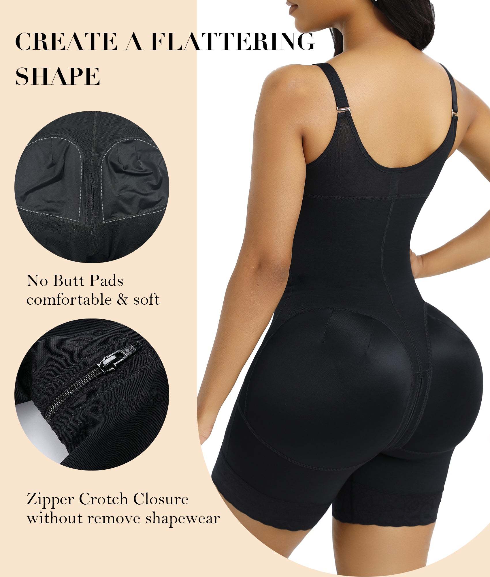  Fajas Colombianas Postpartum Shapewear for Women Tummy Control Butt Lifter Body Shaper with Zipper Crotch