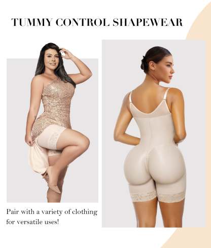  Fajas Colombianas Postpartum Shapewear for Women Tummy Control Butt Lifter Body Shaper with Zipper Crotch