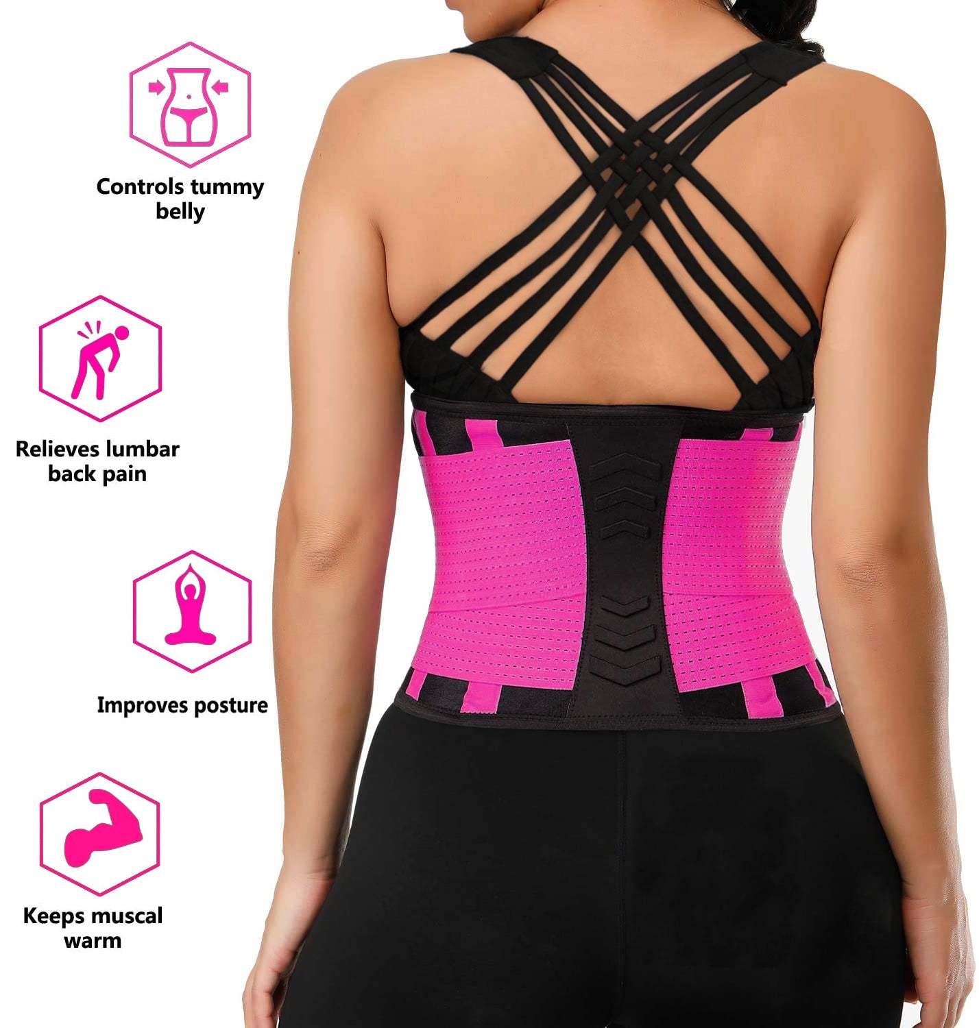  Waist Trainer Belt for Women - Waist Trimmer Weight Loss Ab Belt Sport Workout Back Support Girdle Belt (Updated)