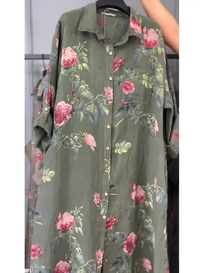 Vestito-camicia floreale da donna