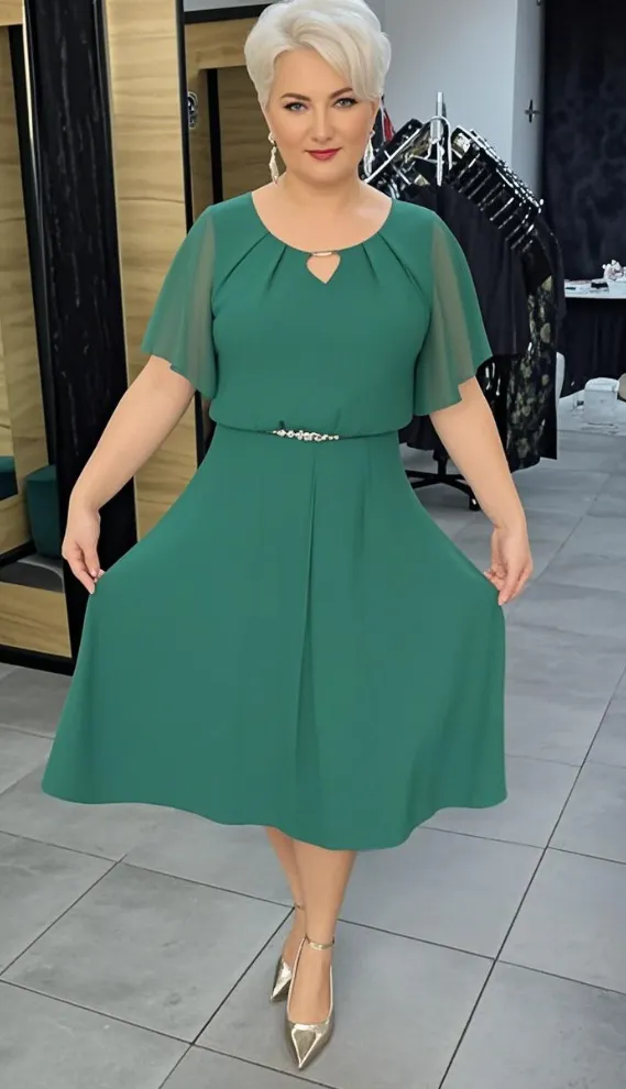 Abito elegante con doppia balza