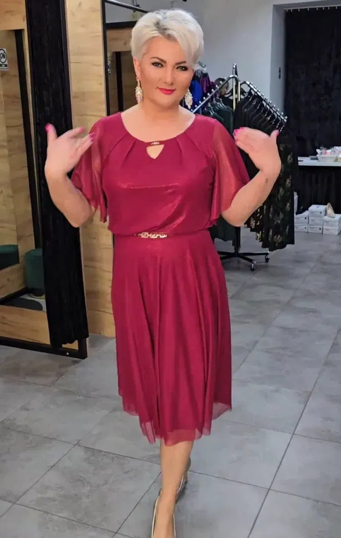 Abito elegante con doppia balza