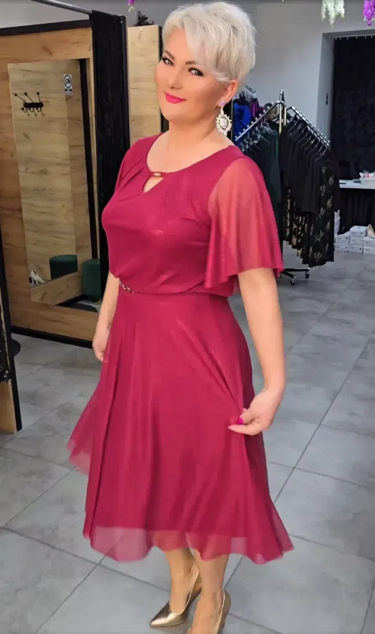 Abito elegante con doppia balza