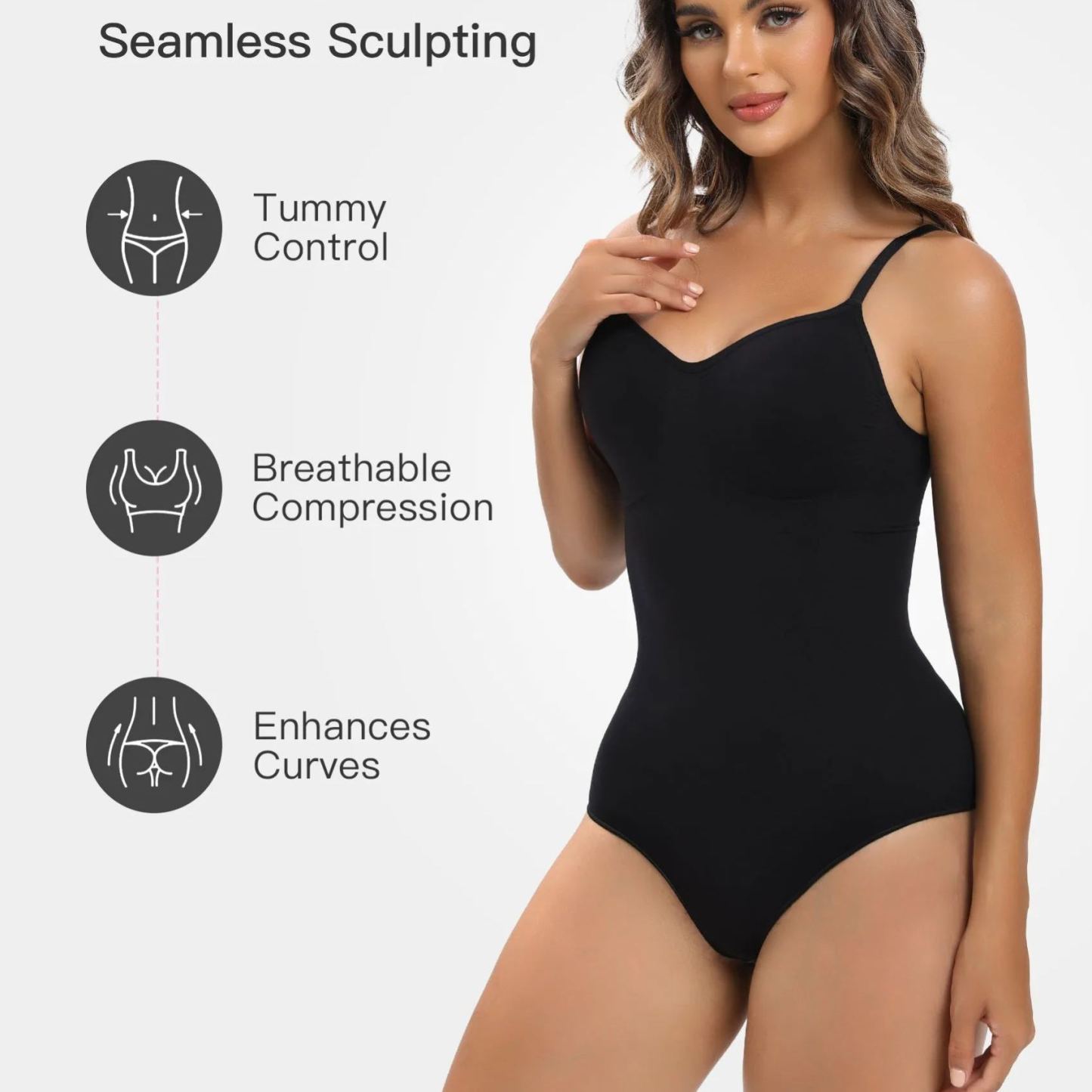  Women Shapewear Tummy Control Bodysuit Seamless Sculpting Snatched Waist Body Suit Brief