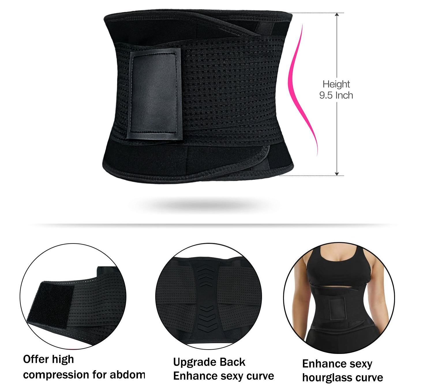  Waist Trainer Belt for Women - Waist Trimmer Weight Loss Ab Belt Sport Workout Back Support Girdle Belt (Updated)