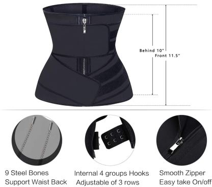 Cintura dimagrante in lattice Jsculpt da donna con cerniera e due cinturini