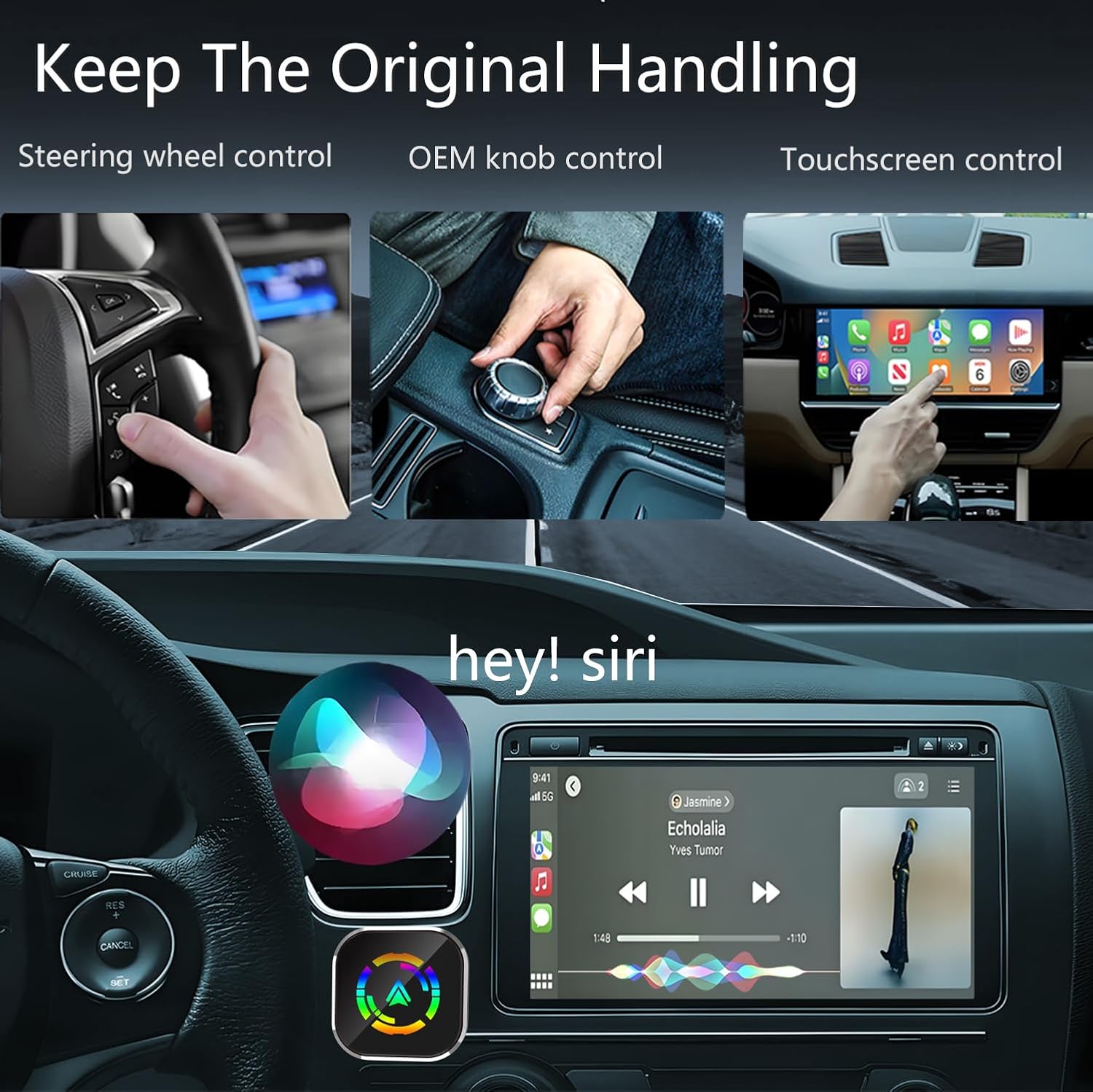 Aut&oacute;s infotainment rendszer &eacute;s a kompatibilis vez&eacute;rl&eacute;si lehetős&eacute;gek