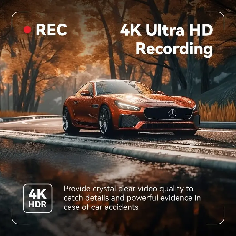 Pelsee P12 Pro 4K visszapillantó tükörbe épített fedélzeti kamera, 12 hüvelykes kijelzővel, ADAS és BSD funkciókkal ellátott intelligens vezetéstámogató rendszerrel, 2160P felbontású első és hátsó kamerával, hangvezérléssel, éjszakai üzemmóddal, parkolásf