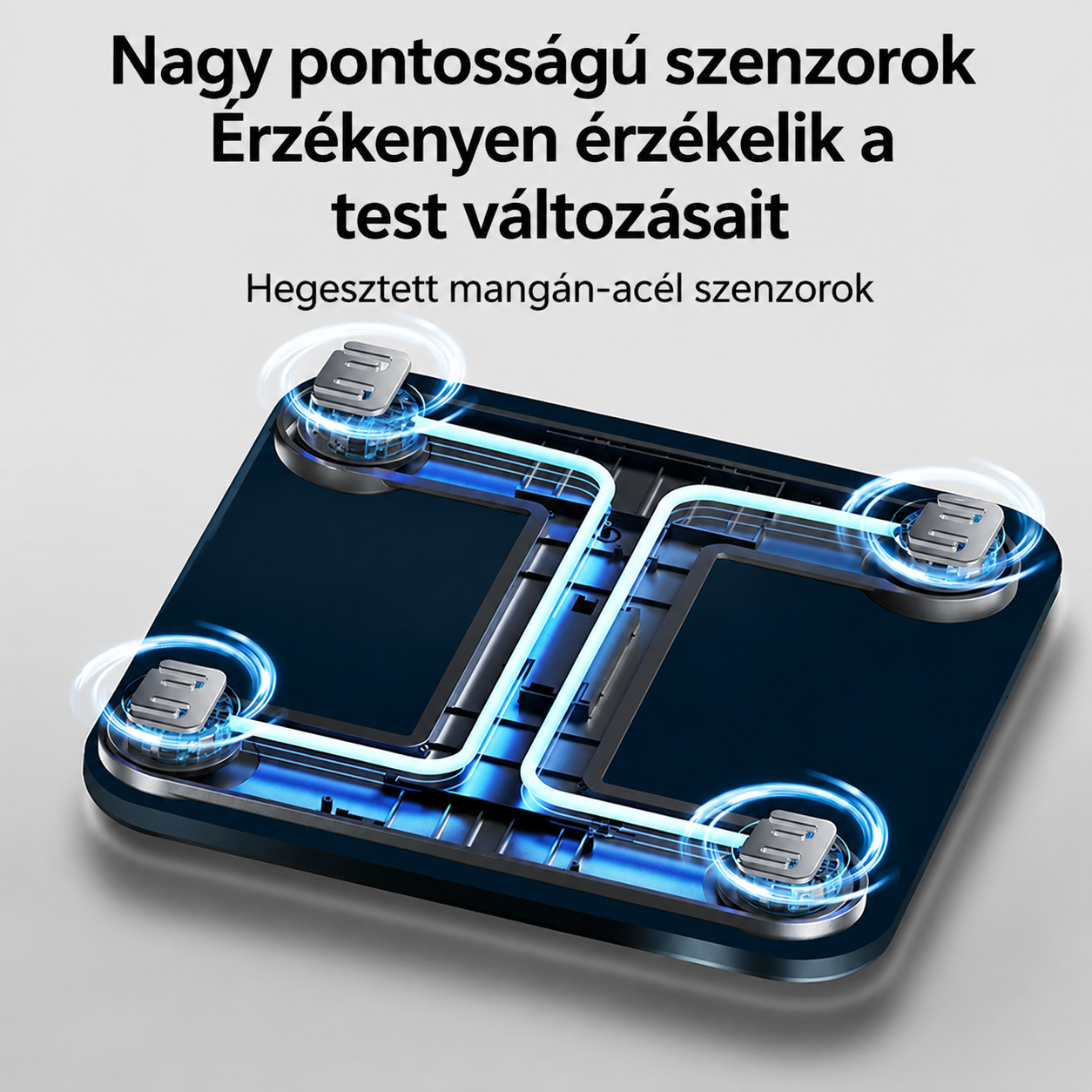 TCL napelemes testzsír-/súlymérleg, kicsi, pontos, okos, otthoni és kollégiumi használatra.