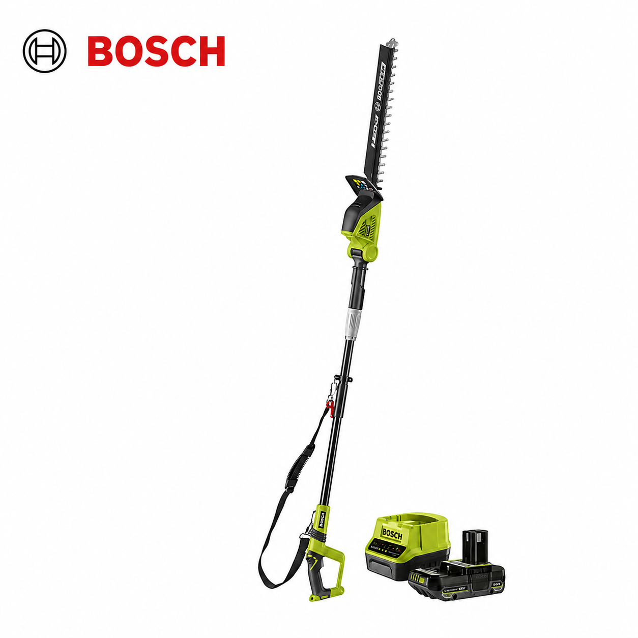 [Copy]BOSCH 3 az 1-ben fűnyíró/szegélynyíró, 43 cm vágási szélességgel, 25 cm-es bozótvágóval, gumi fogantyúval és vállpánttal, 2 akkumulátorral.