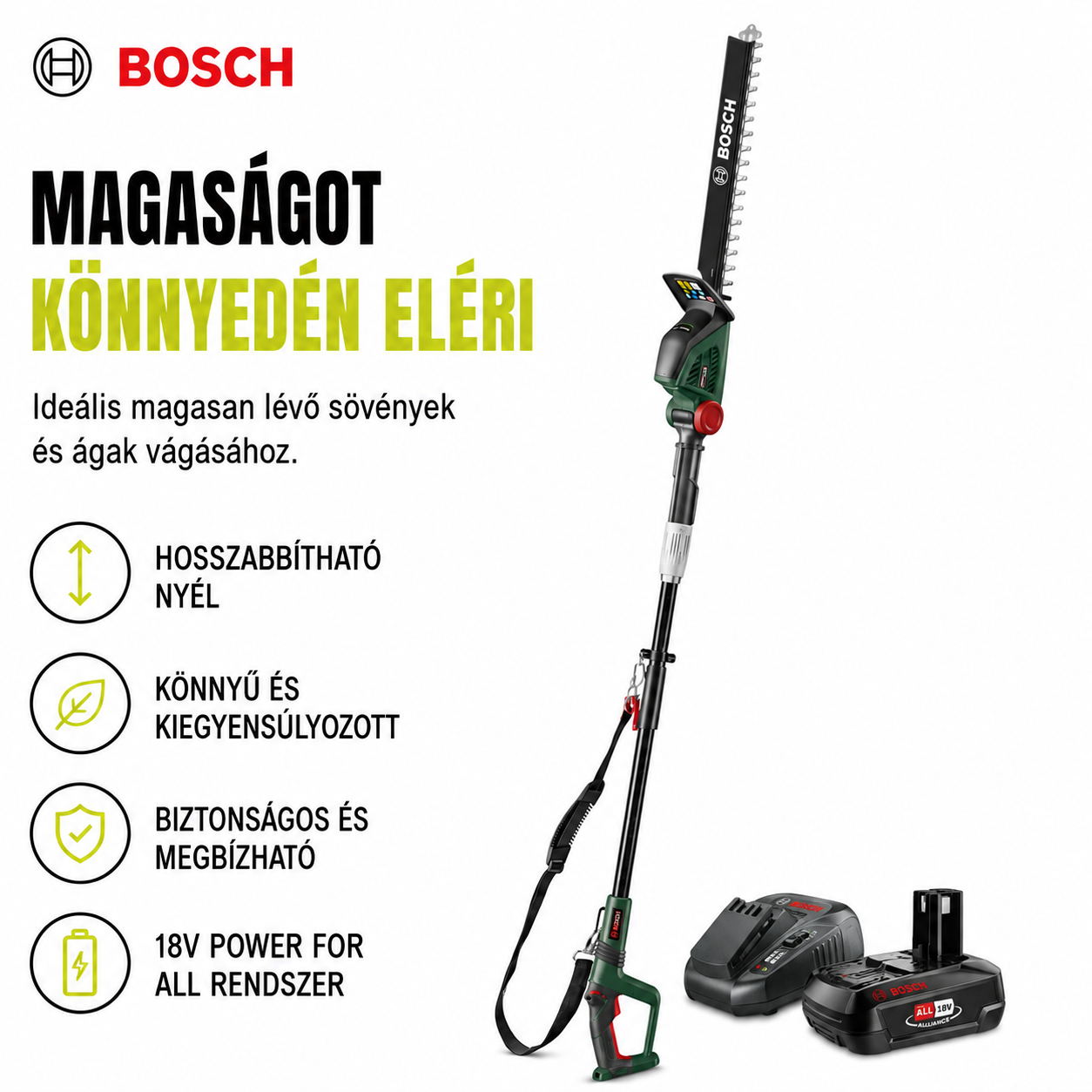 [Copy]BOSCH 3 az 1-ben fűnyíró/szegélynyíró, 43 cm vágási szélességgel, 25 cm-es bozótvágóval, gumi fogantyúval és vállpánttal, 2 akkumulátorral.