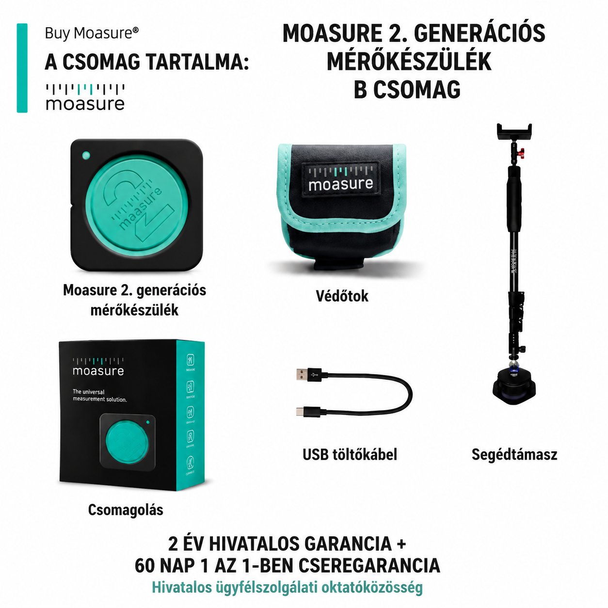 MoasureONE intelligens vonalzó mérőeszköz