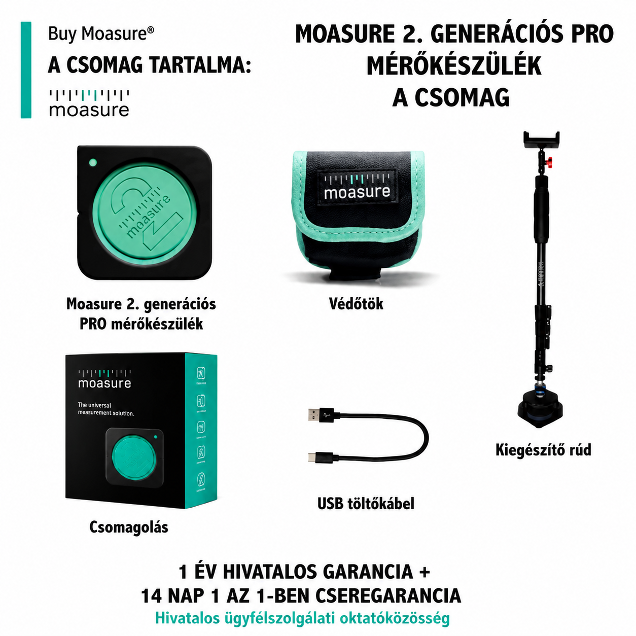 MoasureONE intelligens vonalzó mérőeszköz
