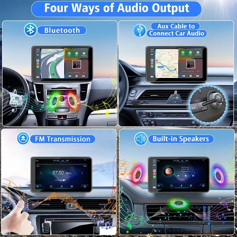 Hieha 2026-os, továbbfejlesztett vezeték nélküli CarPlay autórádió tapadókorongos rögzítéssel, tolatókamerával és zökkenőmentes MirrorLink funkcióval; fekvő és álló módot is támogat – DealsforYouDays