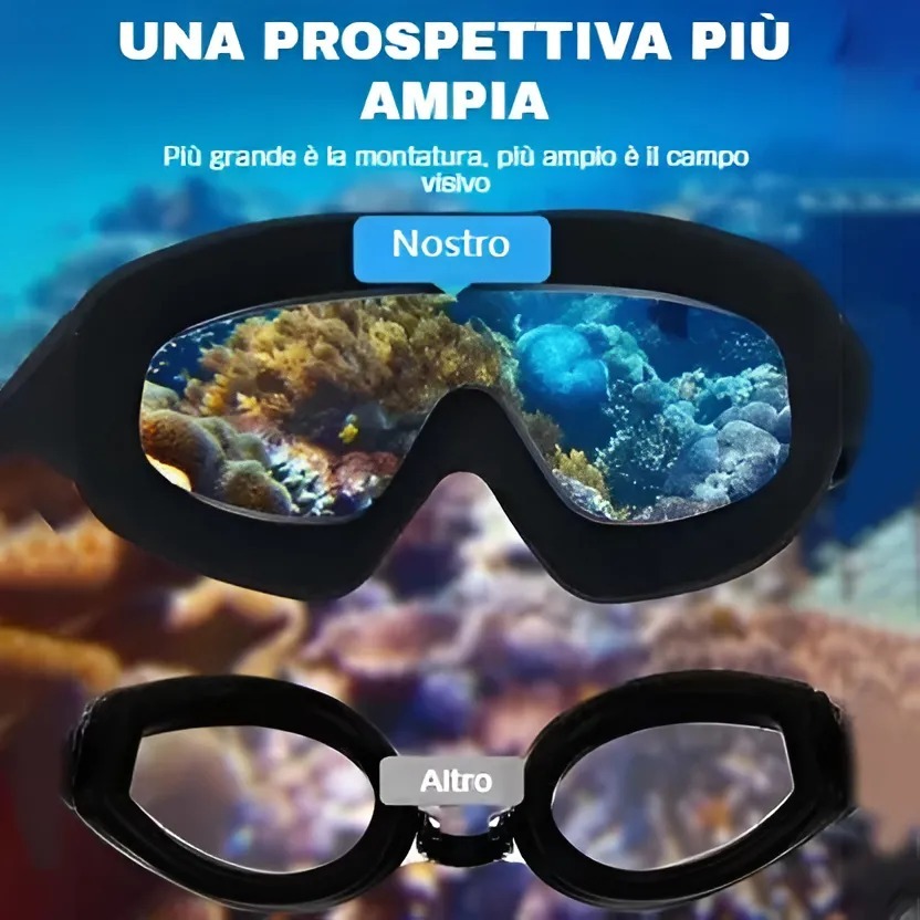 Occhiali da nuoto antiappannamento Wide View