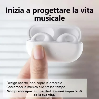 Cuffie a conduzione ossea con clip auricolare wireless