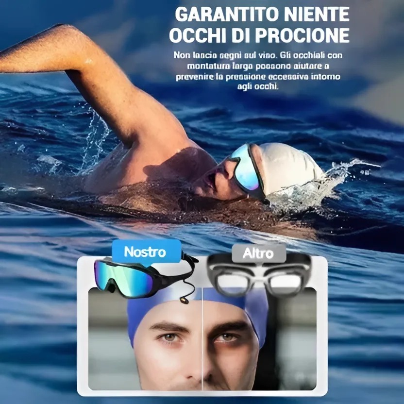 Occhiali da nuoto antiappannamento Wide View