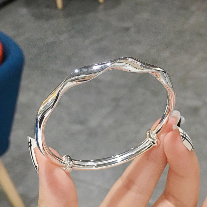 Bracciale Mobius Twist da donna con linea intrecciata lucida (argento 925)